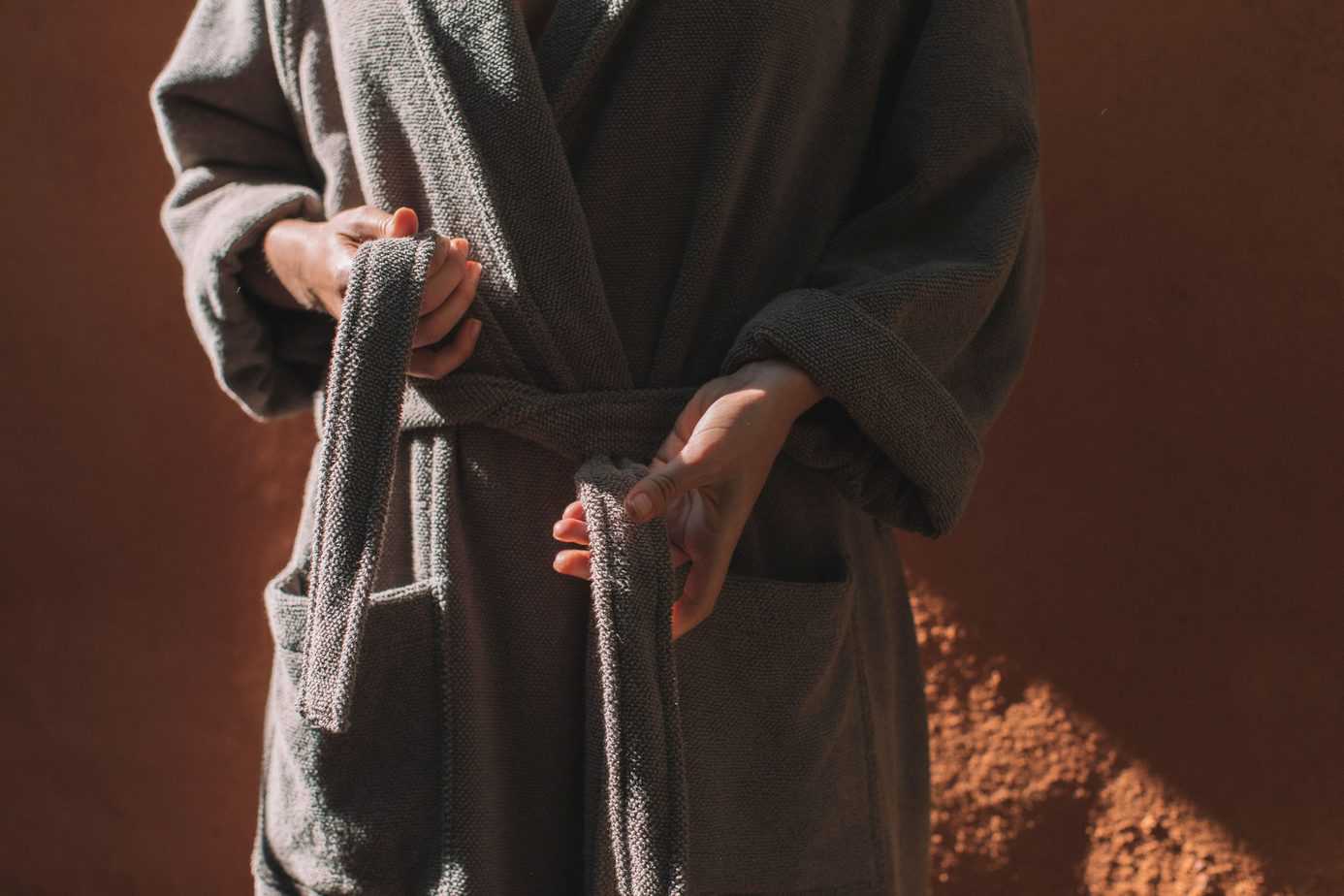 Organic Cotton Resort Bathrobe - White or Mocha